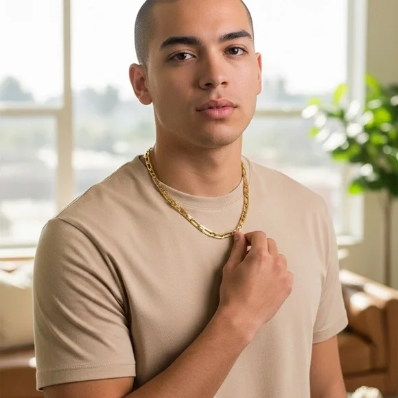 💗💗💗18 k Elegant italian Gold filled 18 inches Chain necklace‎ - Picture 5 of 6